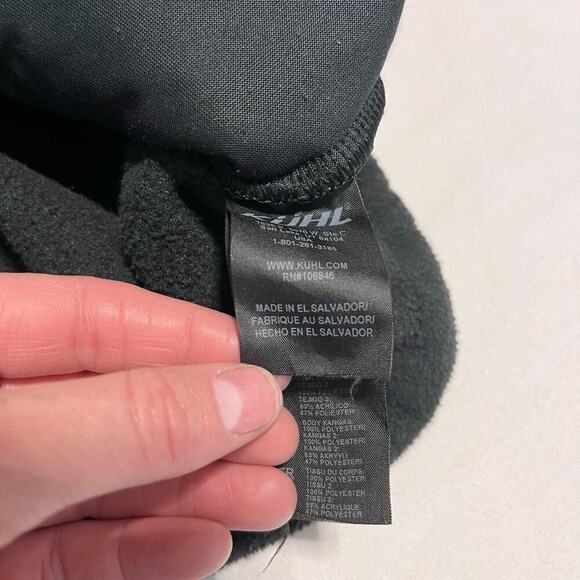 kuhl black alpenwurx fleece lined jacket suede elbow patches men's size XL - Picture 7 of 12